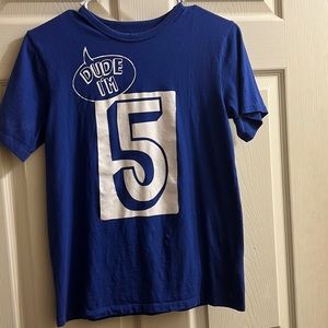 Boys Birthday Dude I'm 5 Graphic Tee - Mazarine Blue